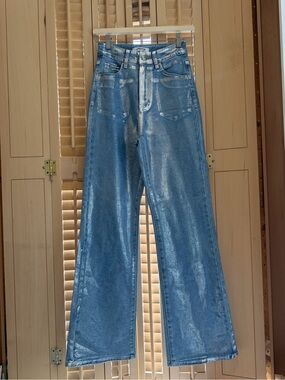 Marivy Paris Metallic Printed Jeans